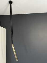 Lampa wisząca długa sypialnia 2x zestaw czarna zlota