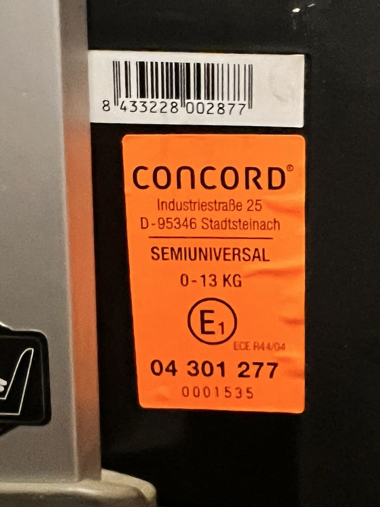 Isofix da Concord para instalar cadeirinha em automovel