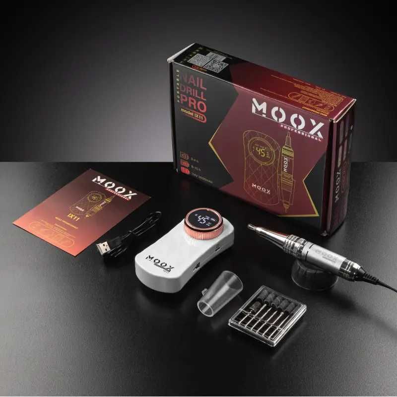 Акумуляторний фрезер для манікюру MOOX IX 11, 35Вт, 45000 об/хв, White