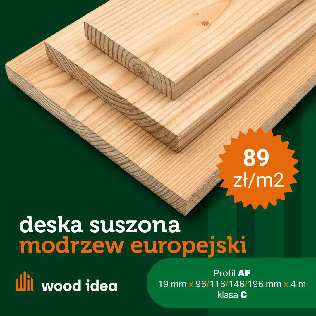 Deska suszona: Modrzew europejski (deska gładka) - 19 mm 146 mm 4 m