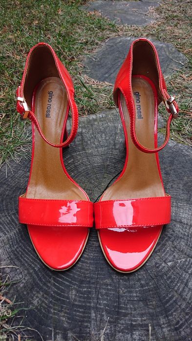 Gino Rossi pomarańczowe skórzane sandały szpilki. Venezia.