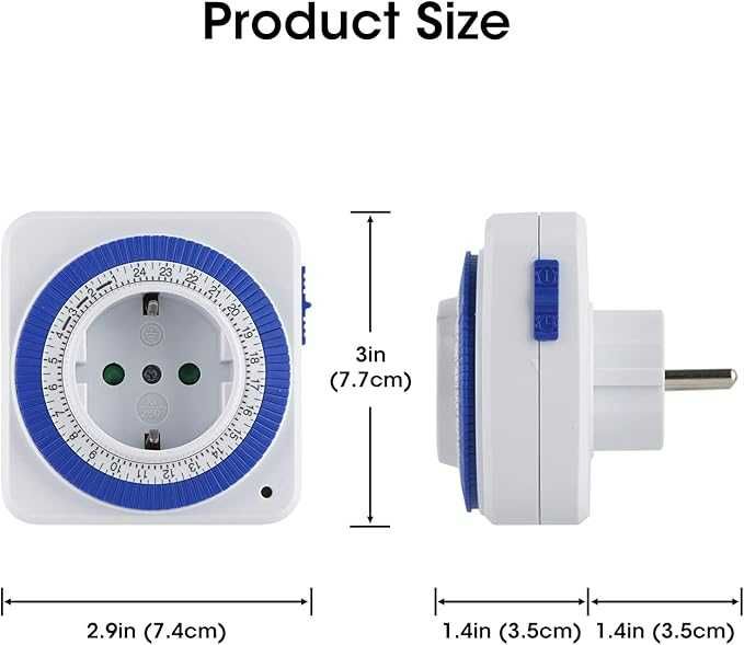 Mechaniczny timer gniazdowy 24-godzinny analogowy timer
