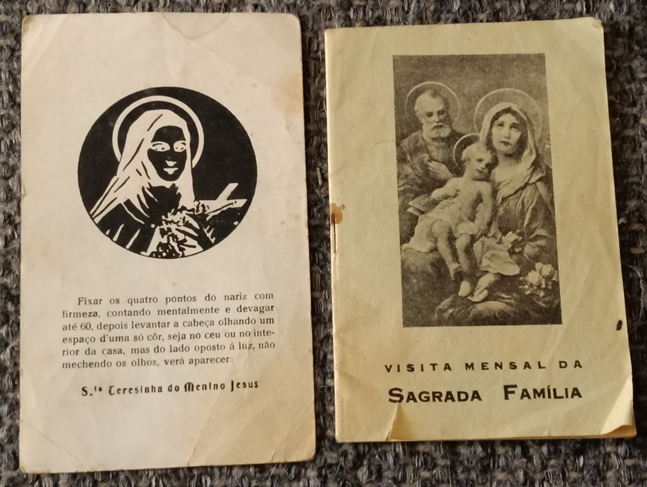 Visita Mensal  da Sagrada família e postal antigo Sta. Teresinha