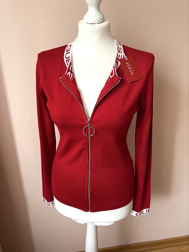 Sweter sweterek na suwak obcisly dopasowany na jesień zimę vintage