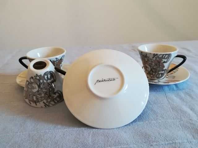 4 chávenas de café com design do estilista José António Tenente