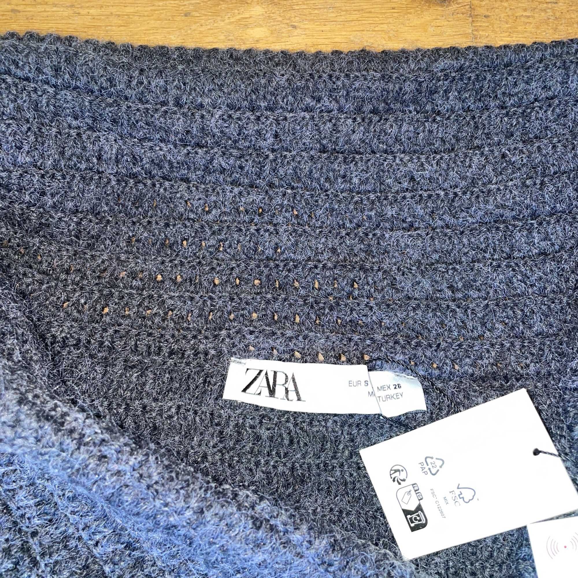 Zara Damski Modny Rozpinany Sweter Rozm. S - Nowy Metki