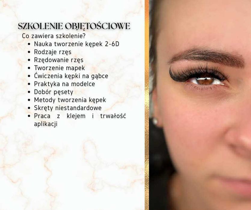 Kurs/Szkolenia z przedłużania rzęs metody podstawowej i objętościowej.