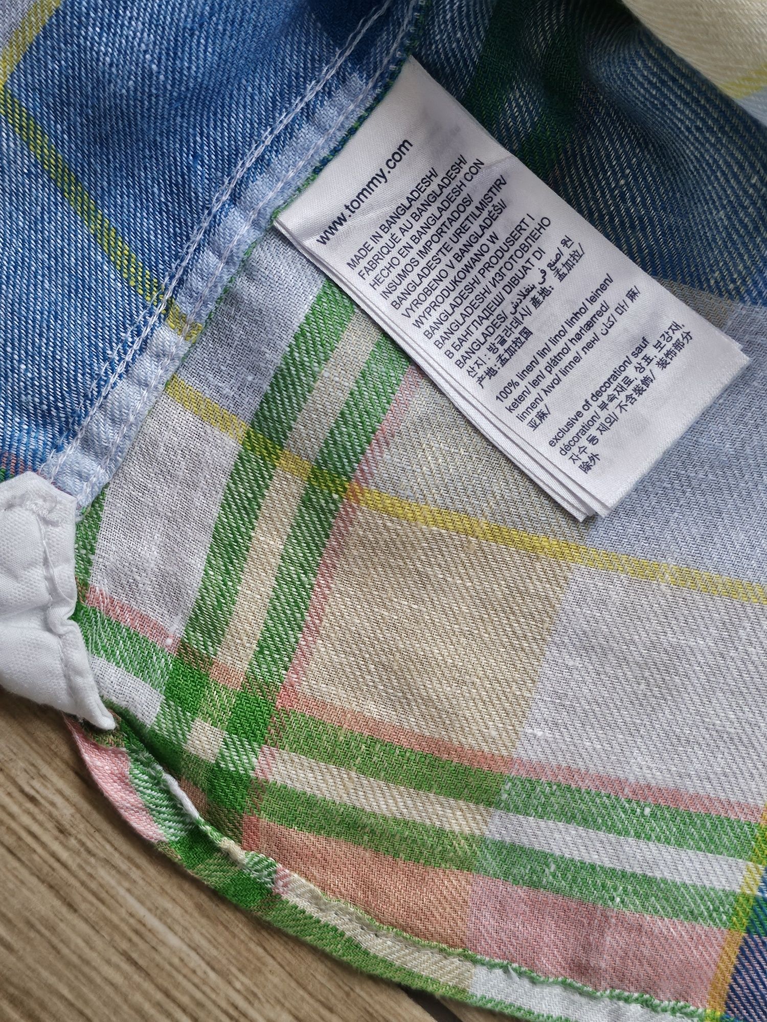 koszula TOMMY HILFIGER lniana meska 100% len r. L M -  jak NOWA