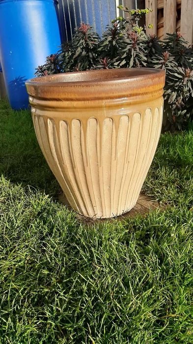Duża donica na kwiaty ceramiczna szkliwiona