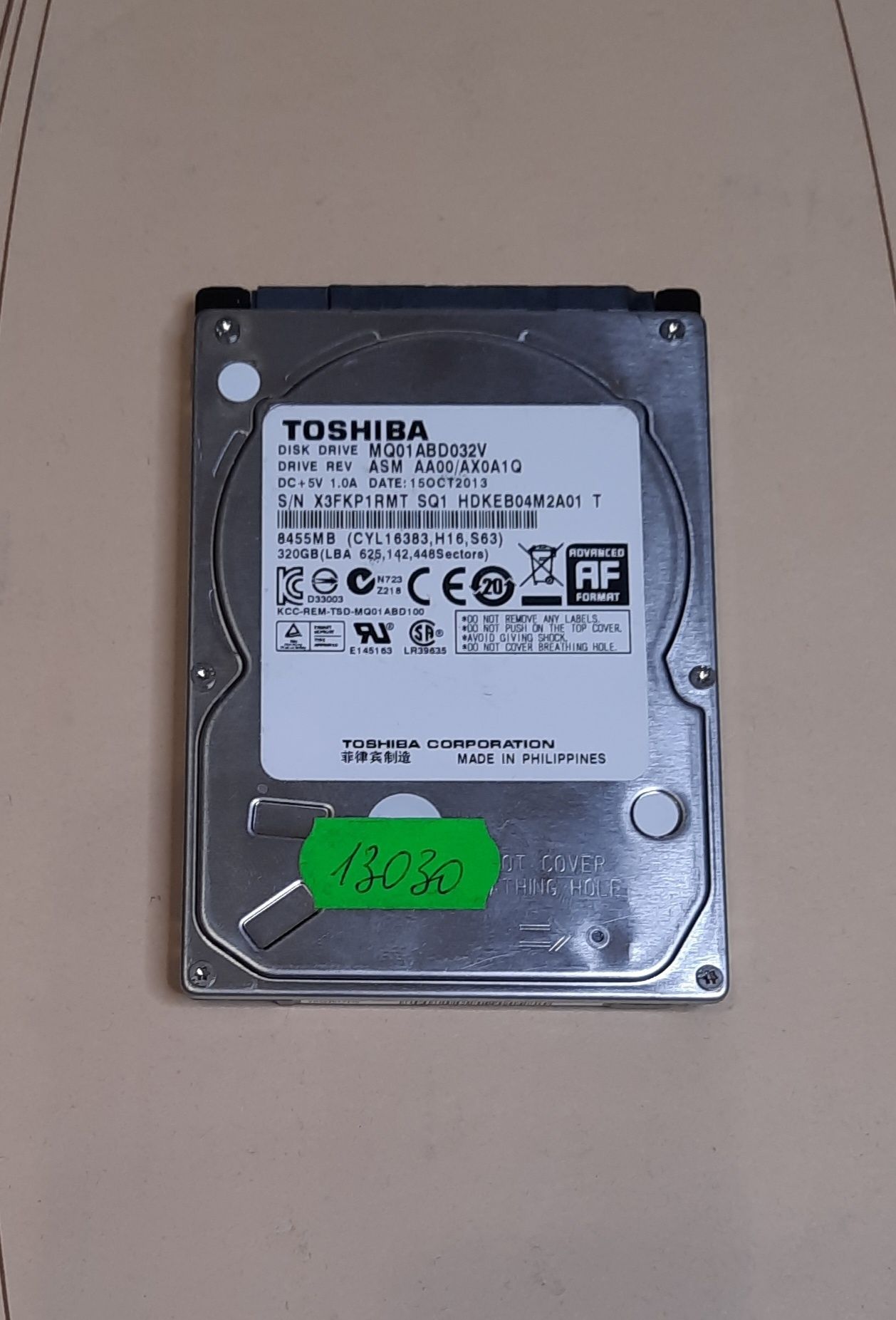 Жосткий диск HDD TOSHIBA SATA 320 GB. Робочий
