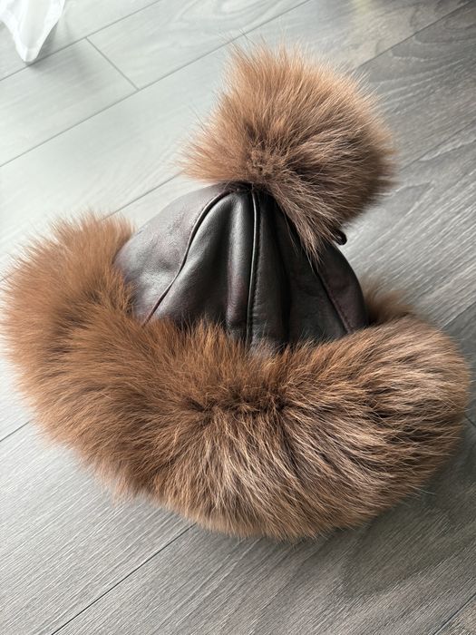 Czapka futro futrzana kozuch lis lisa jenot skorzana