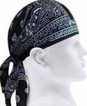 Chusta na głowę Bandana Durag Czarny Streetwear Y2K