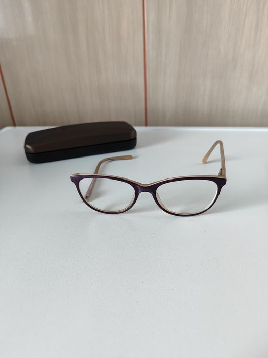 Okulary korekcyjne OL -1,5 OP -0,75 burgundowe bordowe kobiece klasyk