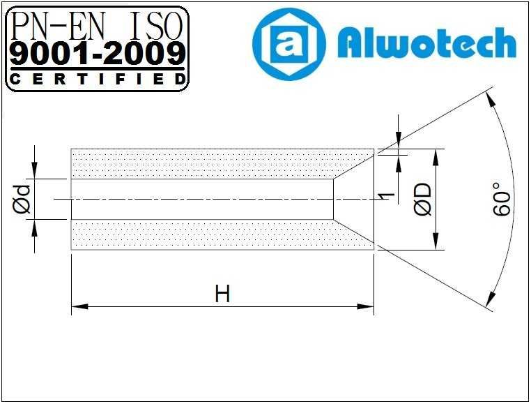 Dysza do piaskowania z węglika boru 36x22 FI 5 - FI 8 ALWOTECH