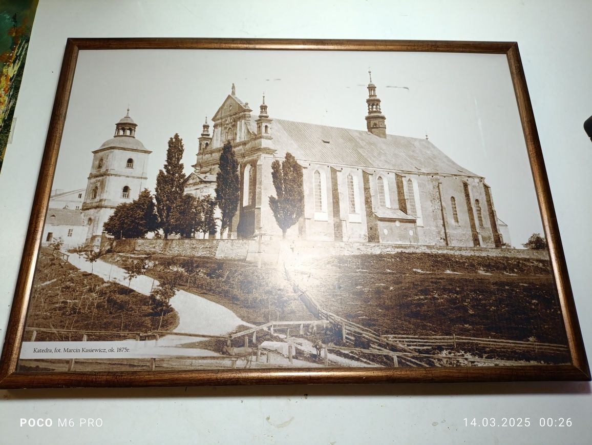 Obraz druk zdjęcia Sandomierz Katedra z 1875r 73cm x 52cm