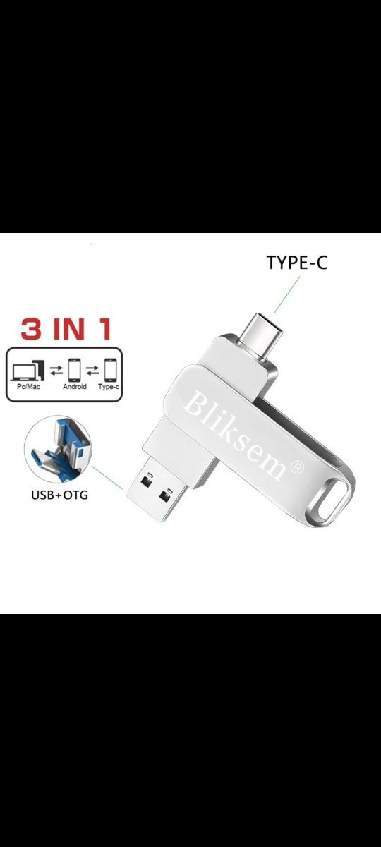 USB Pendrive 64GB USB type c+micro usb+lighting 3w1