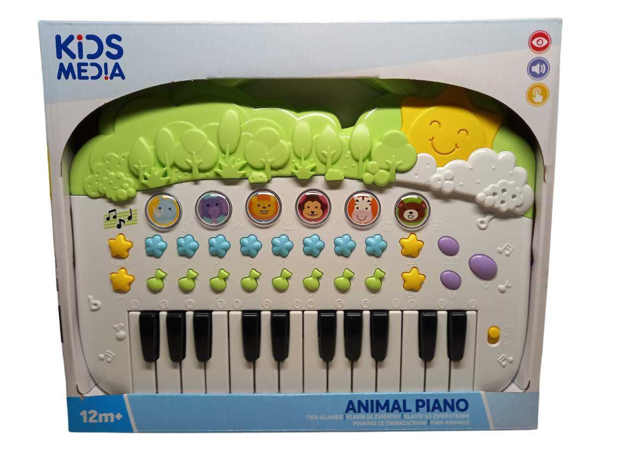 Pianinko pianino dla dzieci z odgłosami zwierząt + baterie