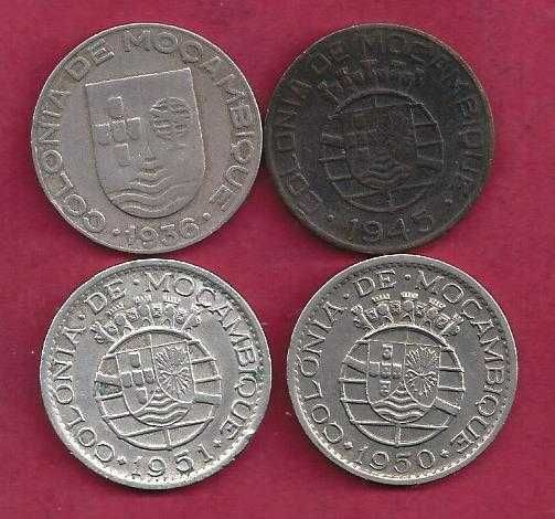 MOEDAS Moçambique  4 de 1 Escudo 1936 a 1951