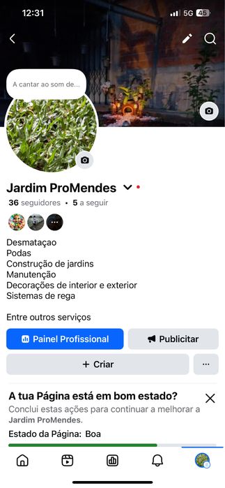 Trabalhos de jardinagem