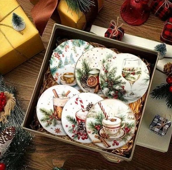 Підставки під чашку/ різдвяний декор