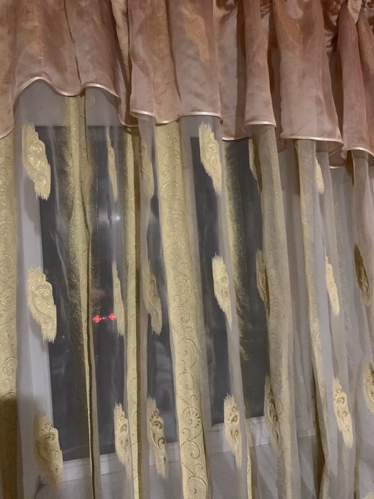 Тюль с ламбрекеном на окно в спальню в зал занавеска