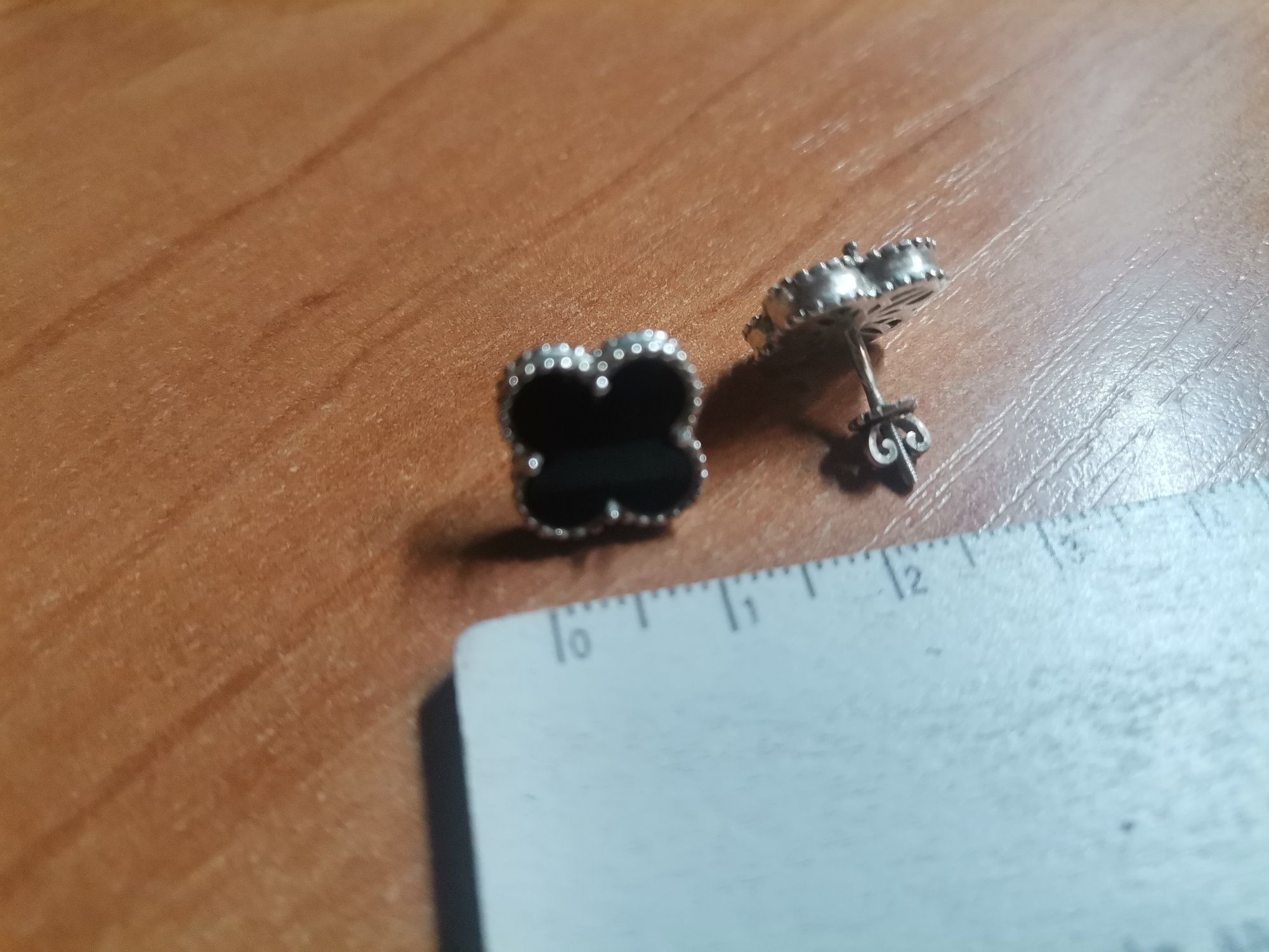 Серьги серебряные Van Cleef