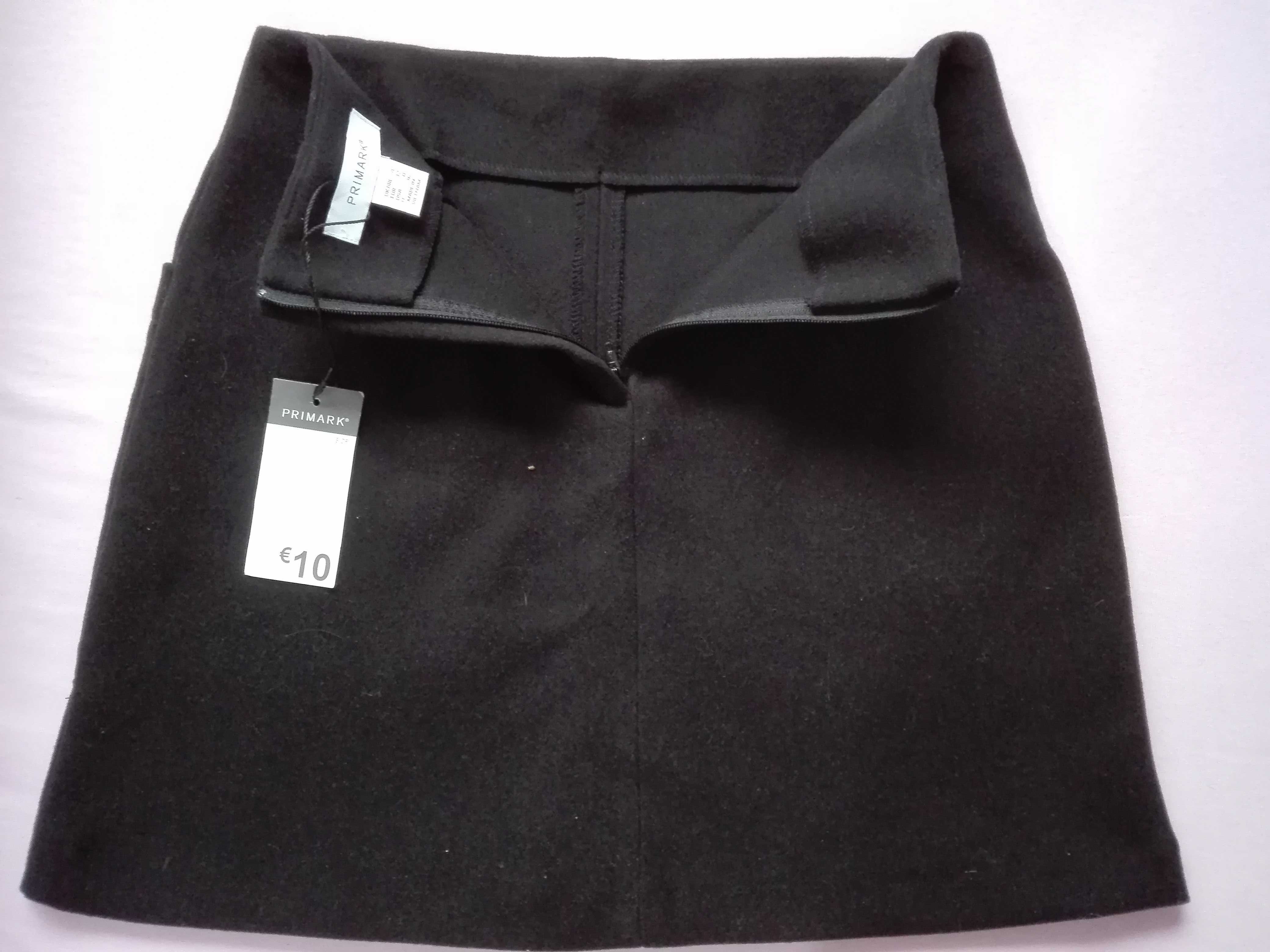 nowa, czarna ciepła spódnica/spódniczka firmy Primark, 34