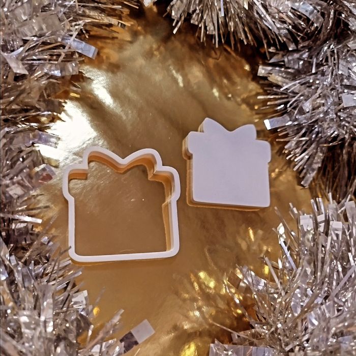 Cortador de bolacha/biscoito prenda natal com coração - novo