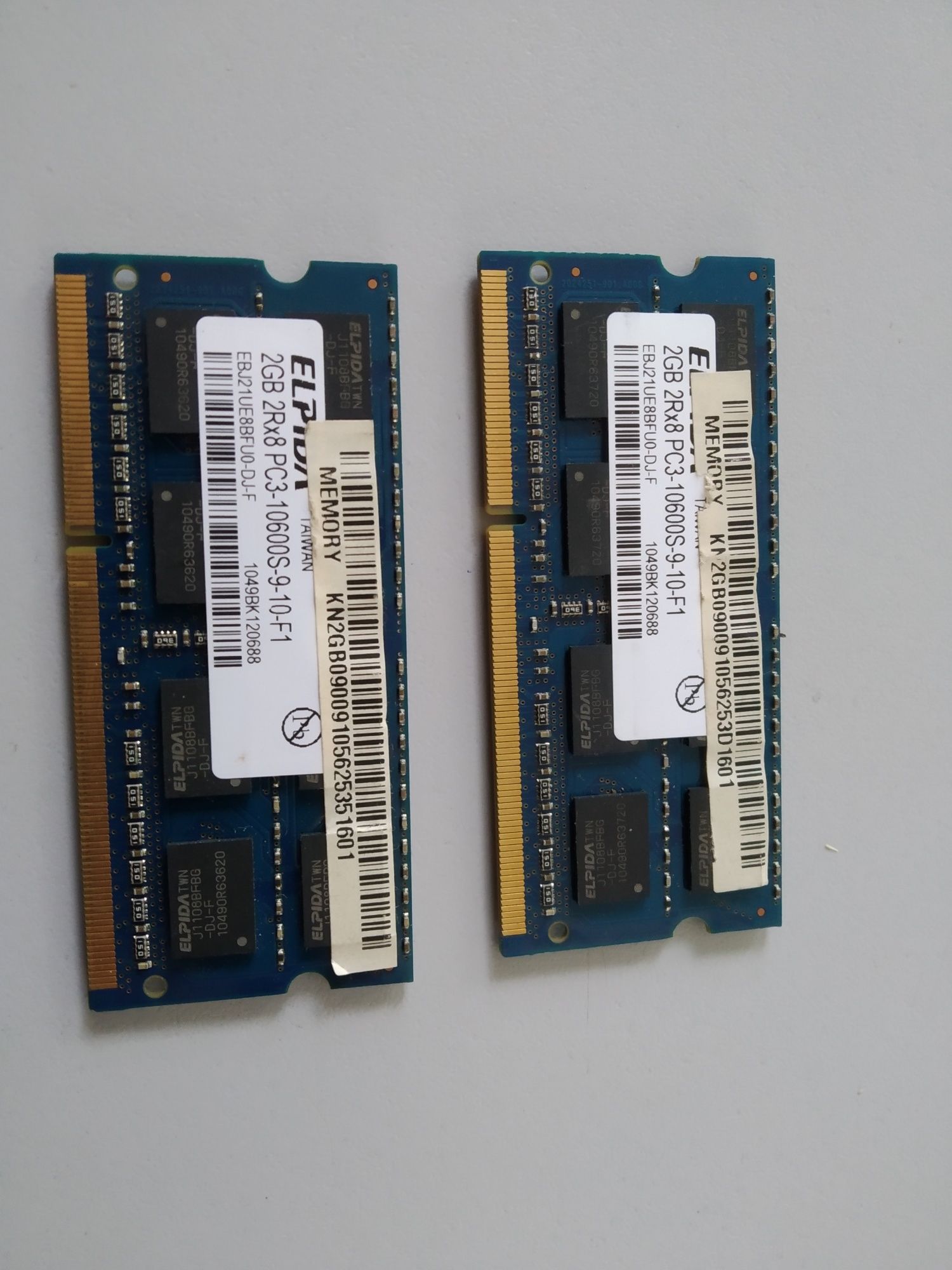 Оперативная память для ноутбука DDR3 Elpida 2Gb 2Rx8 PC3-10600S-9-10-F