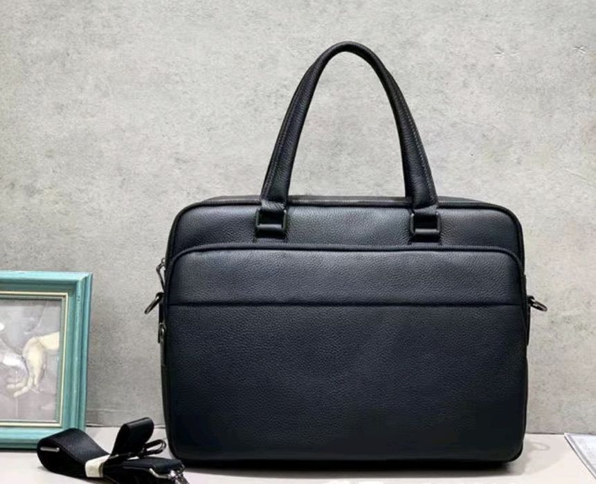 Чоловіча шкіряна сумка для ноутбука і документів