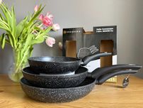 Zestaw patelni marmurowych 20 24 28 cm EDENBERG EB-4115 indukcja gaz