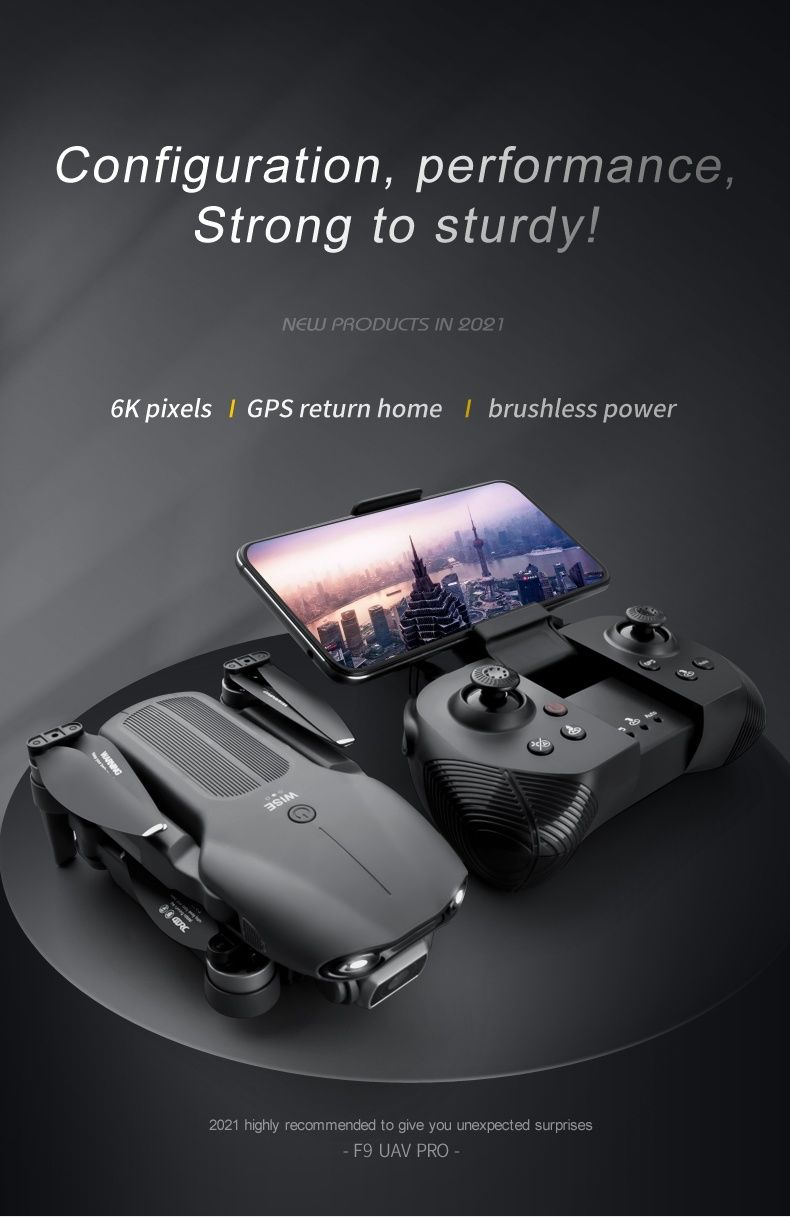 F9 GPS Dron 6K podwójny Dron z kamerą HD 4k profesjonalna fotografia
