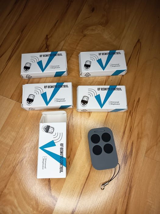 Zestaw 5x pilotów uniwersalnych RF 433MHz – duplikatory, 4 przyciski
