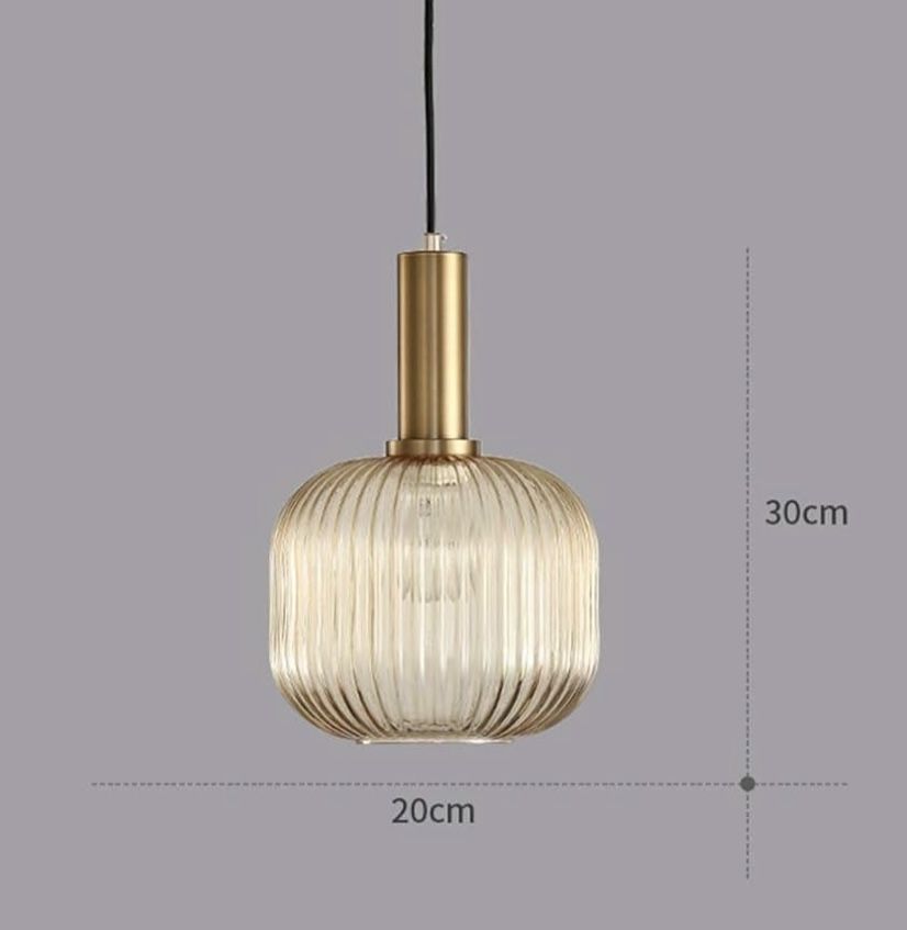 Candeeiro/Lustre Moderno pendente de vidro ambar