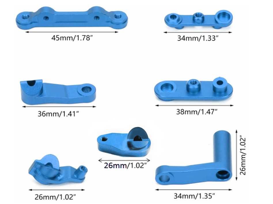 aluminiowy zestaw dźwigni kierowniczych rc do modeli losi baja rey
