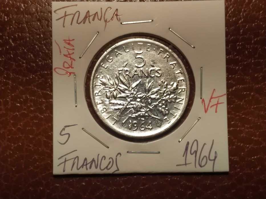 A197 moeda em prata de 5 francos de 1964 (VF) - França