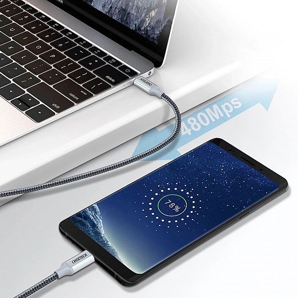 Kabel Choetech Xcc-1002-gy Usb-c - Usb-c Pd Qc 100w 5a 480Mb/s 1,8m -