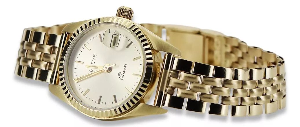 Złoty Włoski zegarek z bransoletą damską 14k 585 Geneve Gdańsk