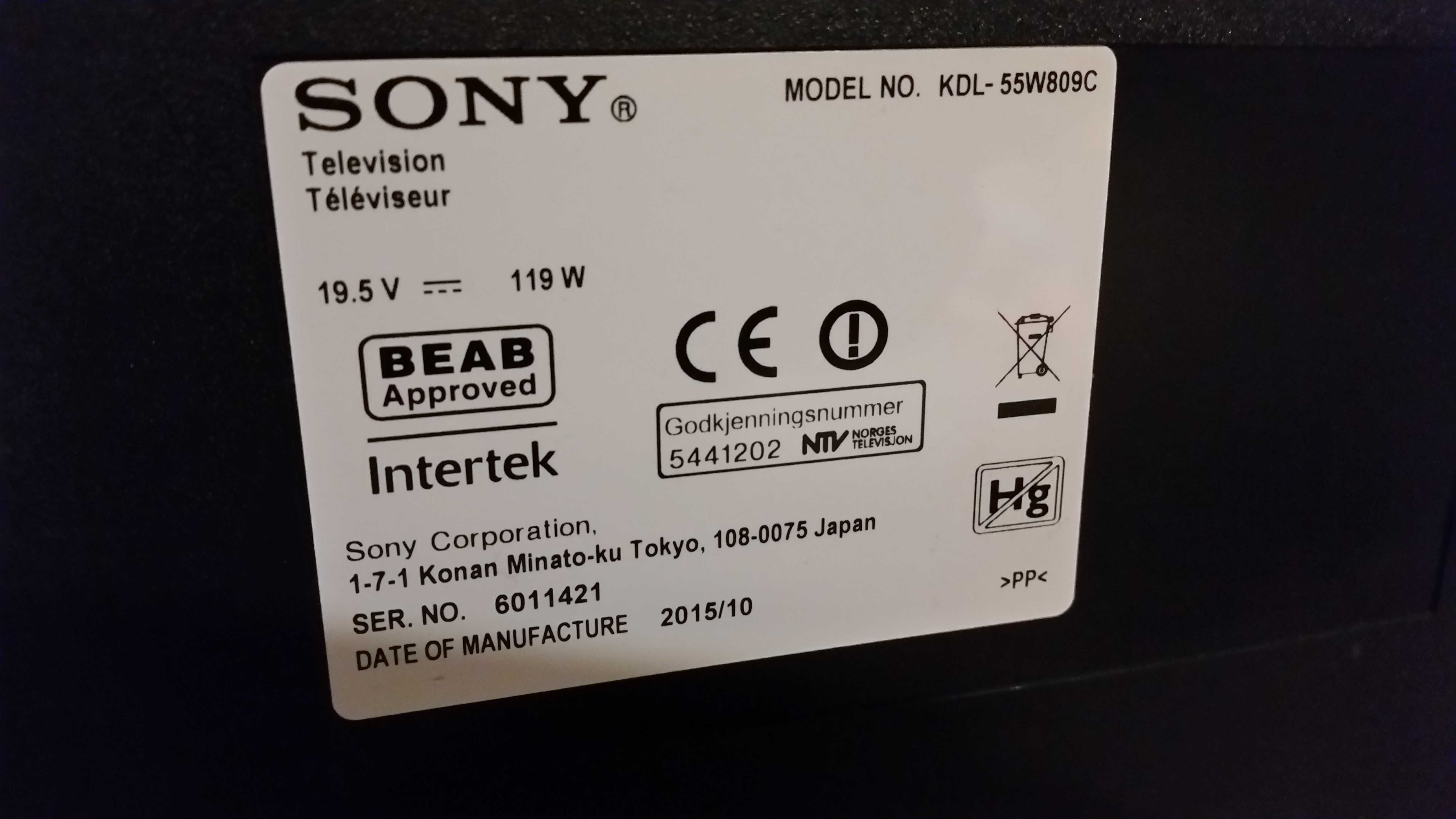 Sony Bravia KDL 55W809C