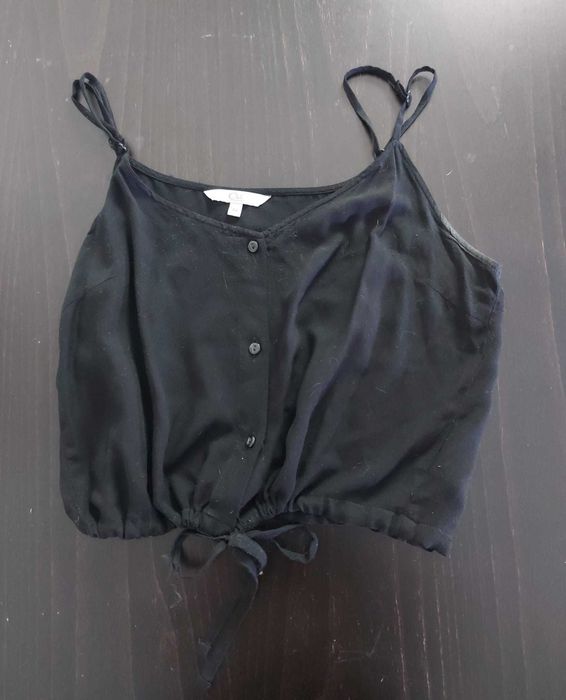 Top Preto com botões C&A