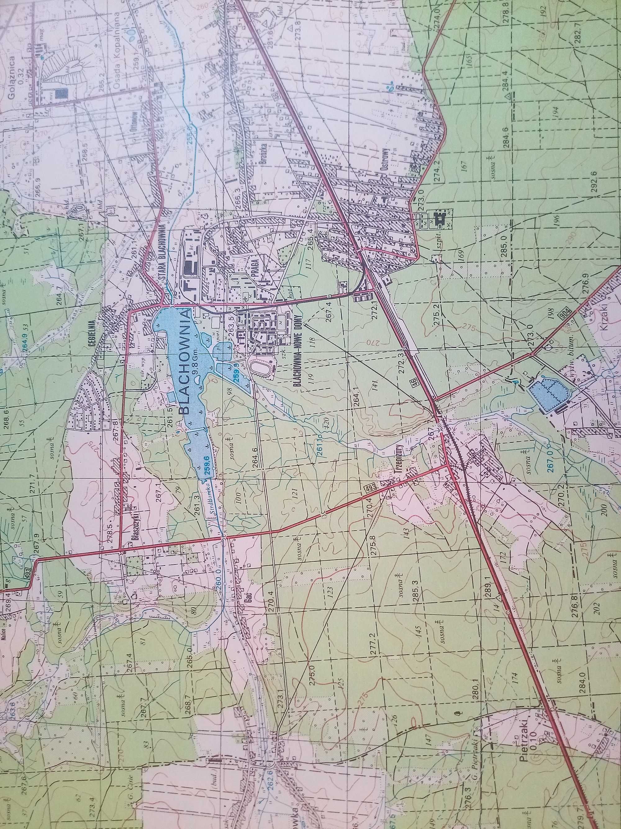 Mapa topograficzna Blachownia k. Częstochowy, wojskowa