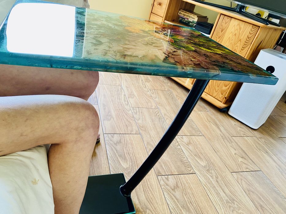 Stół z żywicy epoksydowej, ergonomiczny "Jesienne wariacje"