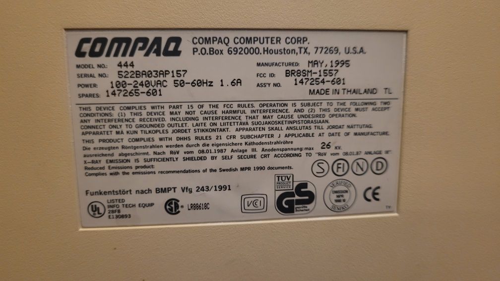 Monitor CRT Compaq