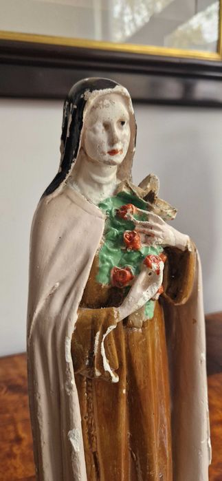 Figura rzeźba sakralna Św. Teresa dewocjonalia antyk