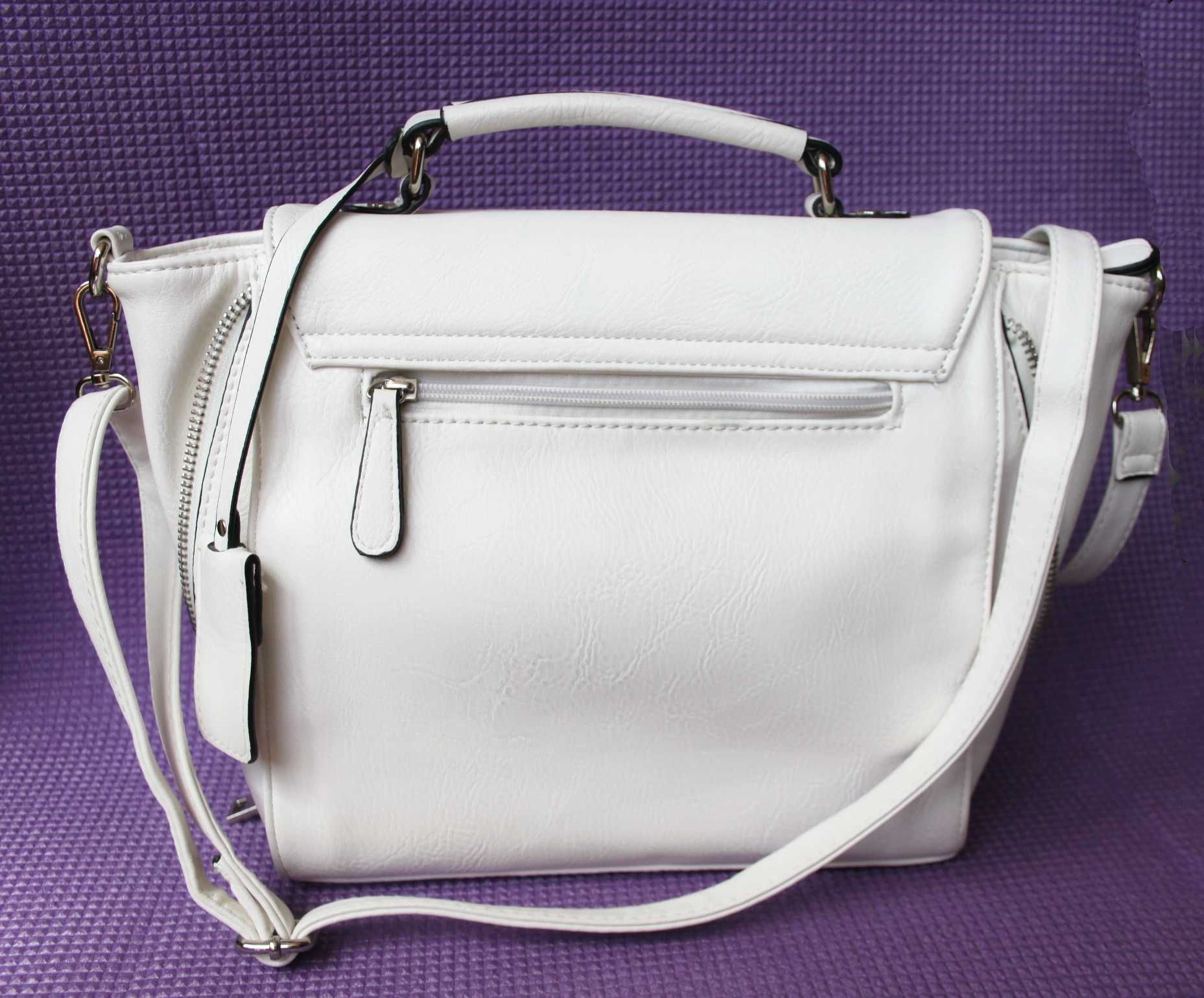Белая  женская сумка 26 см-25см-11см