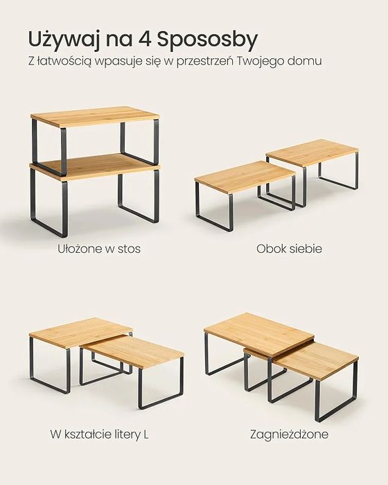 Półka na przyprawy organizer regał stojak zestaw 2 szt