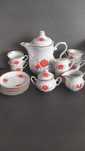 Serwis kawowy Karolina Rose PRL porcelana
