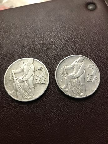Dwie monety 2x rybak  5zl  1960r 1974r cena za 1.
