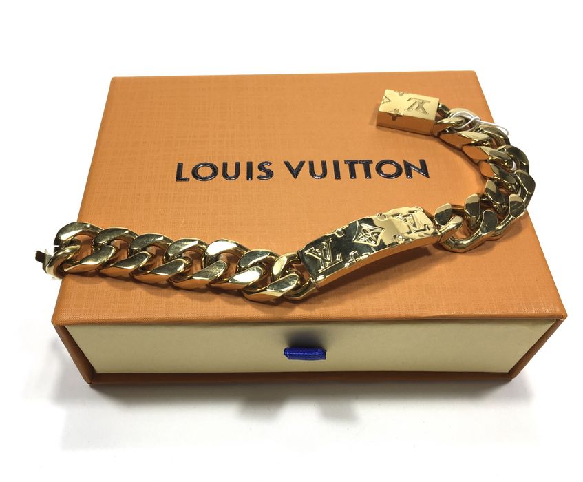 Złota oryginalna męska bransoleta Louis Vuitton•pozłacana ogniowo 18K