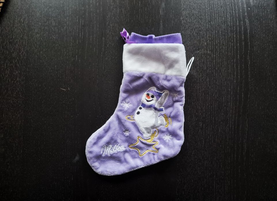 Skarpeta świąteczna Milka fioletowa
